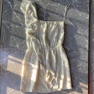 Mason Cream One-Shoulder Mini Dress
